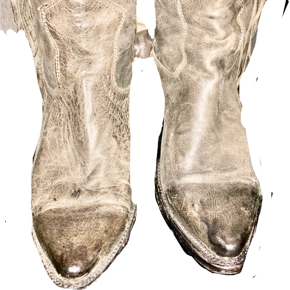 Free People Ash Astonian Butch Fringe Western Leather OTK Boots - Picture 9 of 12